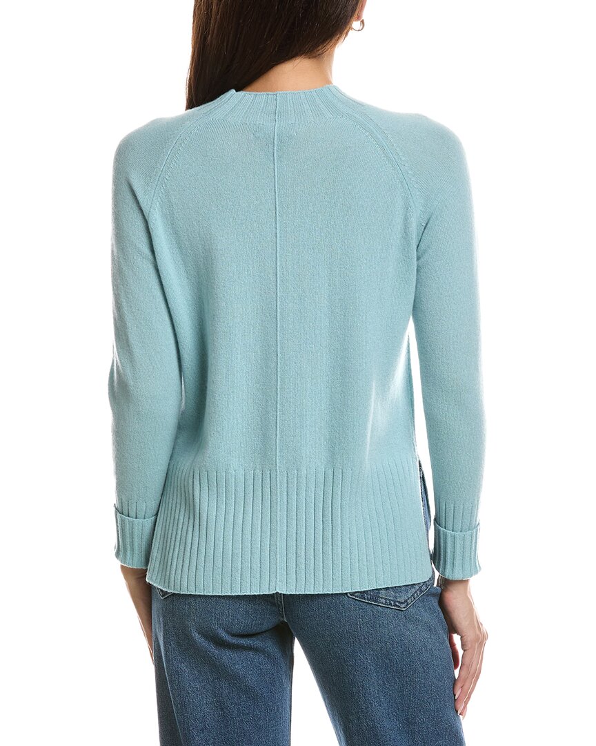 Forte Cashmere Forte Cashmere Hi Low Rib Trim Funnel Neck Cashmere Sweater