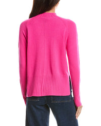 Forte Cashmere Forte Cashmere Hi Low Rib Trim Funnel Neck Cashmere Sweater