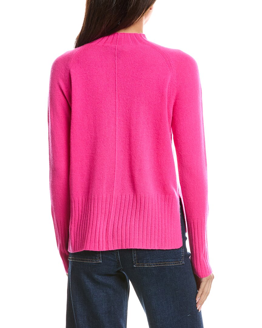 Forte Cashmere Forte Cashmere Hi Low Rib Trim Funnel Neck Cashmere Sweater