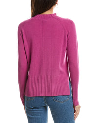 Forte Cashmere Forte Cashmere Hi Low Rib Trim Funnel Neck Cashmere Sweater
