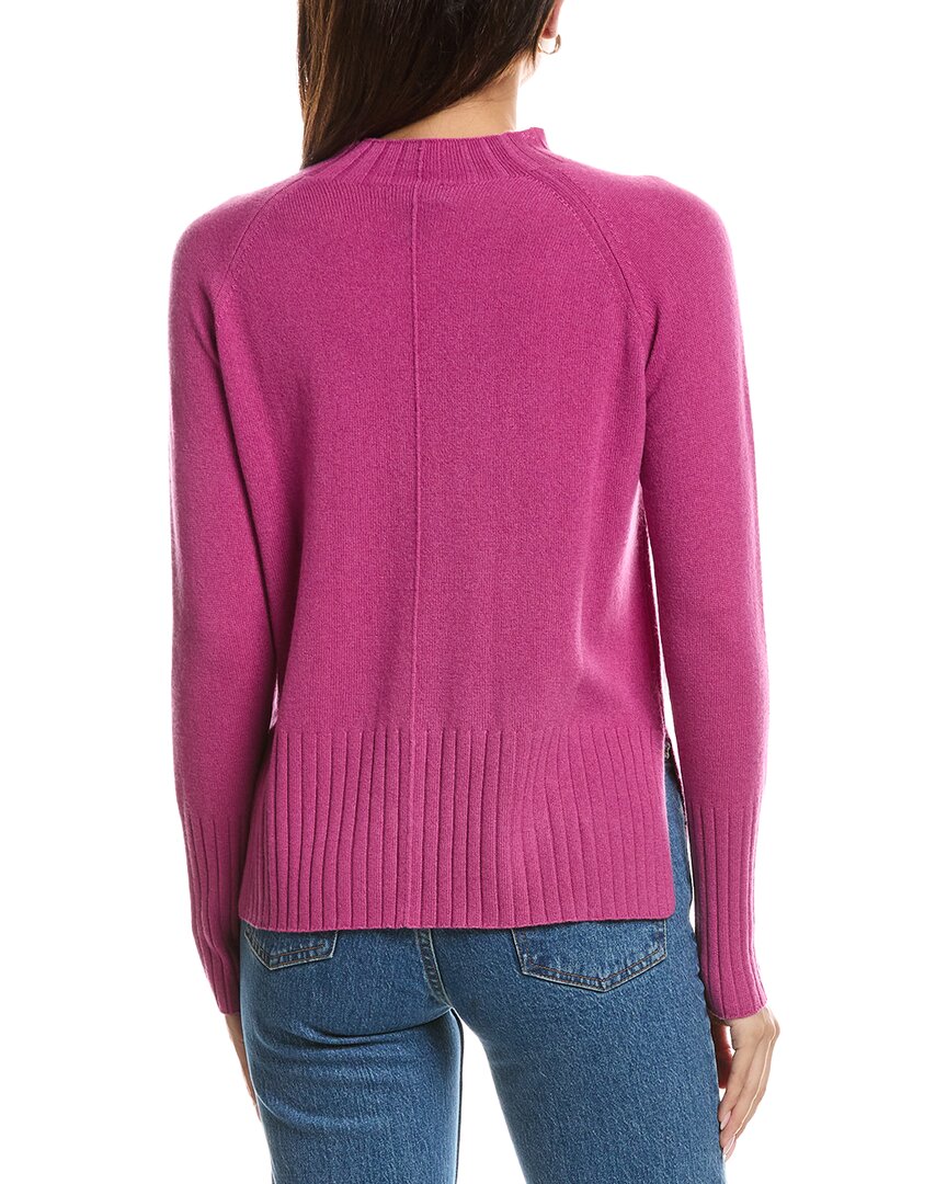 Forte Cashmere Forte Cashmere Hi Low Rib Trim Funnel Neck Cashmere Sweater