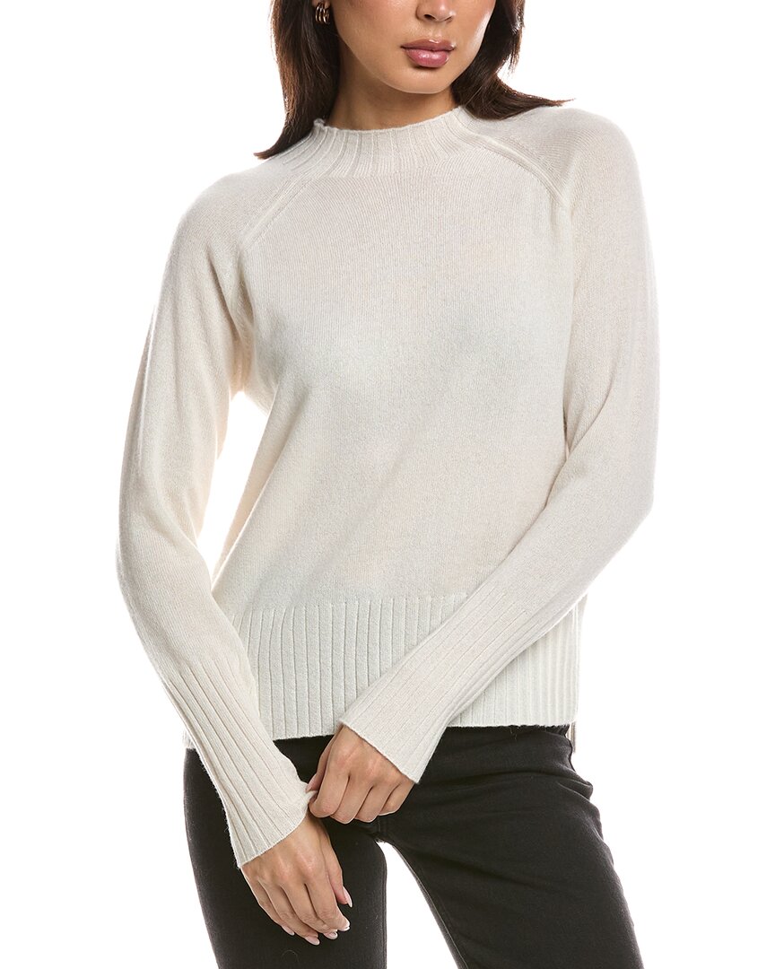 Forte Cashmere Forte Cashmere Hi Low Rib Trim Funnel Neck Cashmere Sweater