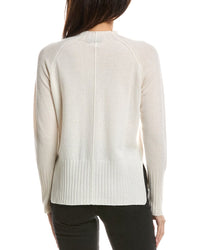 Forte Cashmere Forte Cashmere Hi Low Rib Trim Funnel Neck Cashmere Sweater