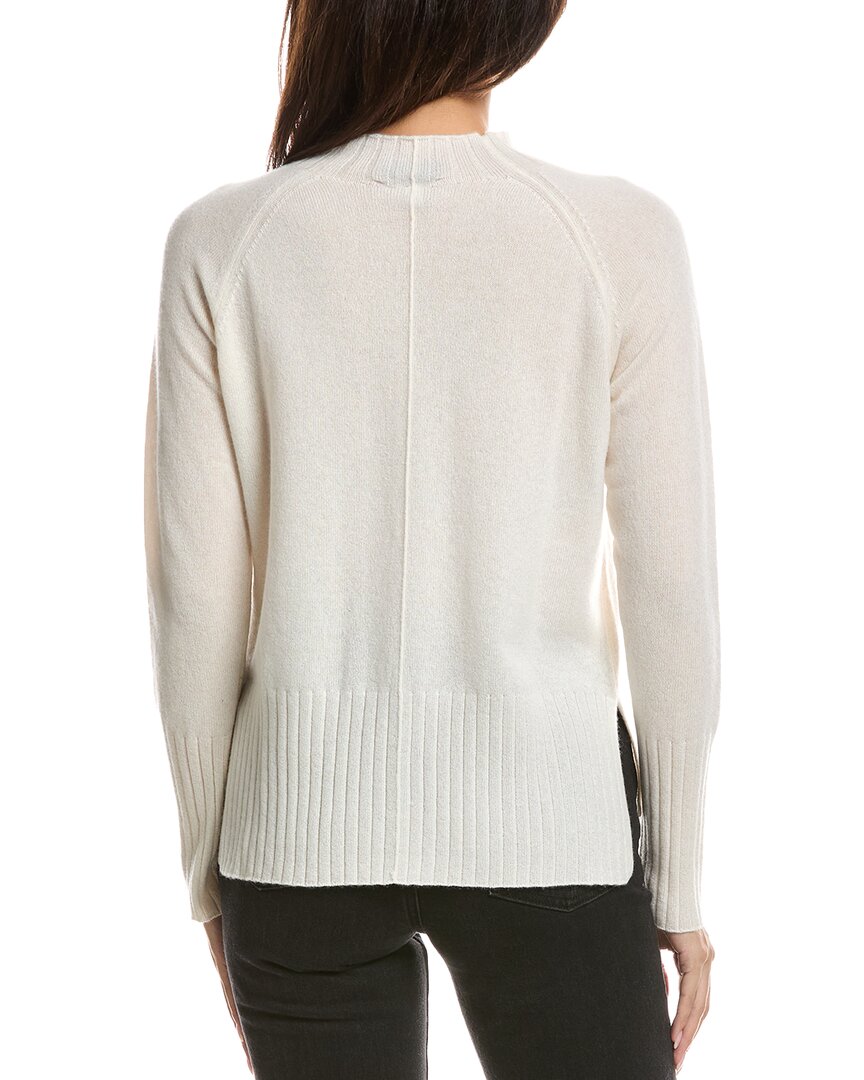 Forte Cashmere Forte Cashmere Hi Low Rib Trim Funnel Neck Cashmere Sweater