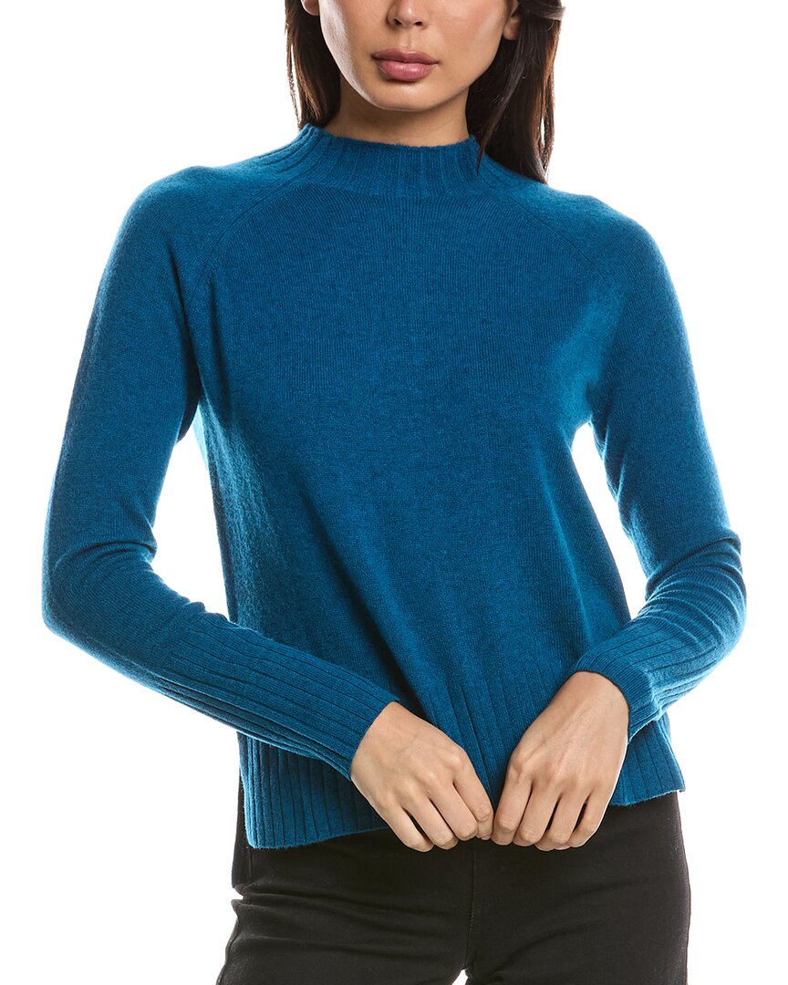 Forte Cashmere Forte Cashmere Hi Low Rib Trim Funnel Neck Cashmere Sweater