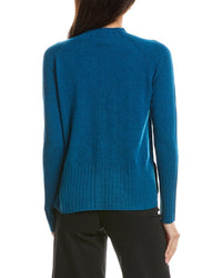 Forte Cashmere Forte Cashmere Hi Low Rib Trim Funnel Neck Cashmere Sweater