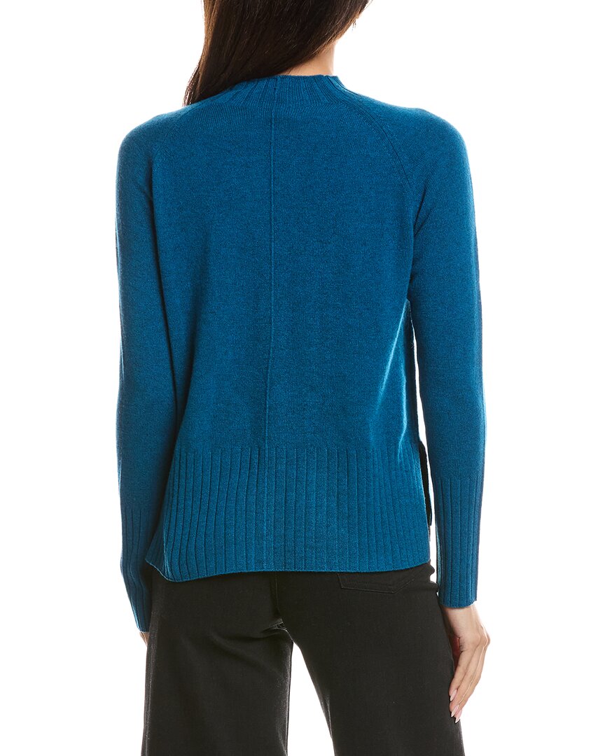 Forte Cashmere Forte Cashmere Hi Low Rib Trim Funnel Neck Cashmere Sweater
