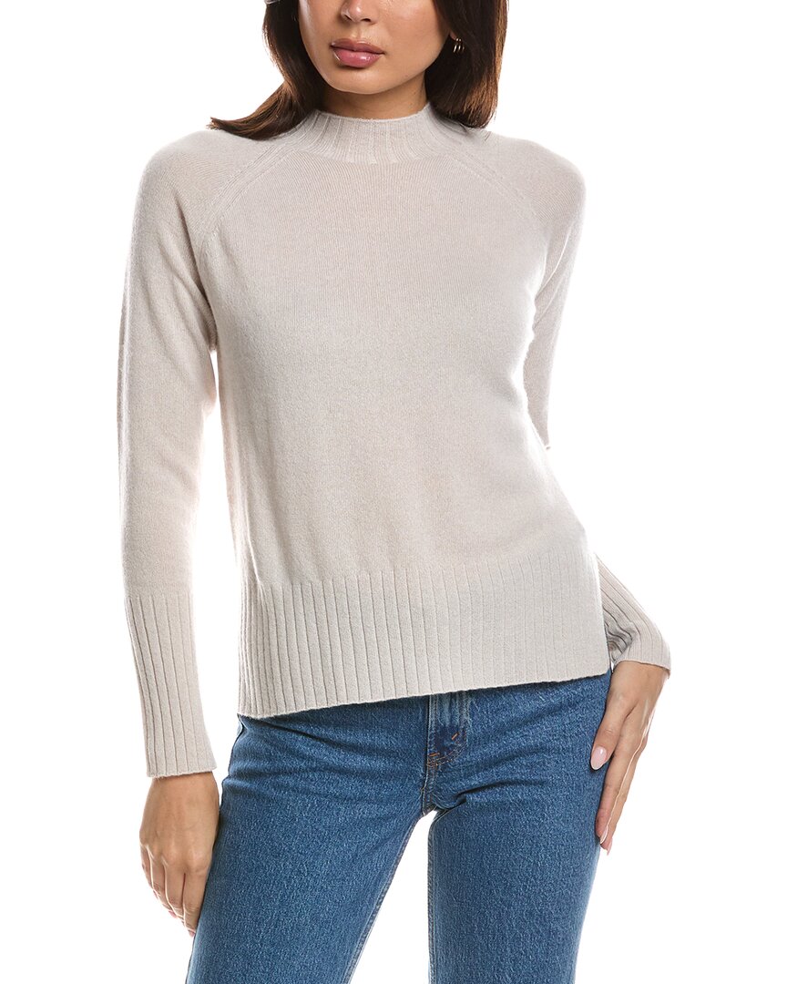 Forte Cashmere Forte Cashmere Hi Low Rib Trim Funnel Neck Cashmere Sweater