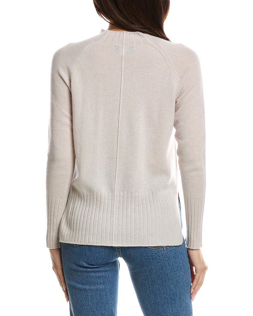 Forte Cashmere Forte Cashmere Hi Low Rib Trim Funnel Neck Cashmere Sweater