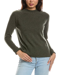 Forte Cashmere Forte Cashmere Hi Low Rib Trim Funnel Neck Cashmere Sweater
