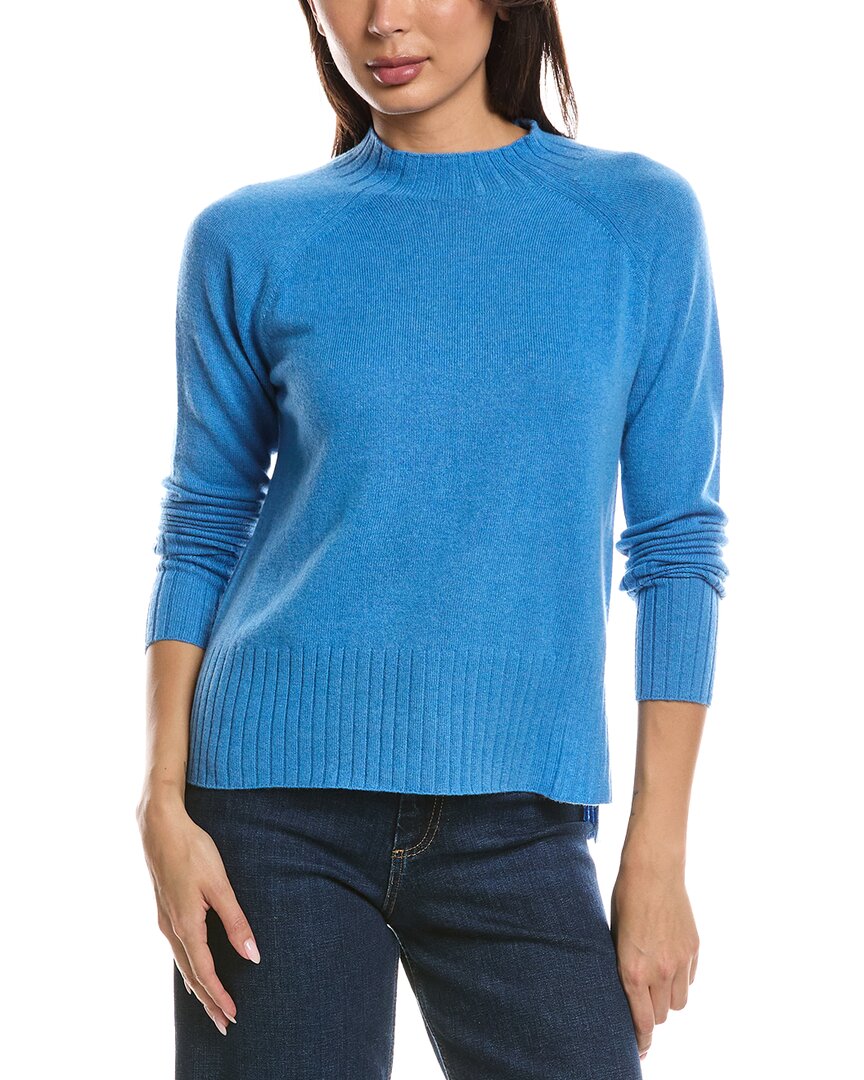 Forte Cashmere Forte Cashmere Hi Low Rib Trim Funnel Neck Cashmere Sweater