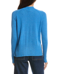 Forte Cashmere Forte Cashmere Hi Low Rib Trim Funnel Neck Cashmere Sweater