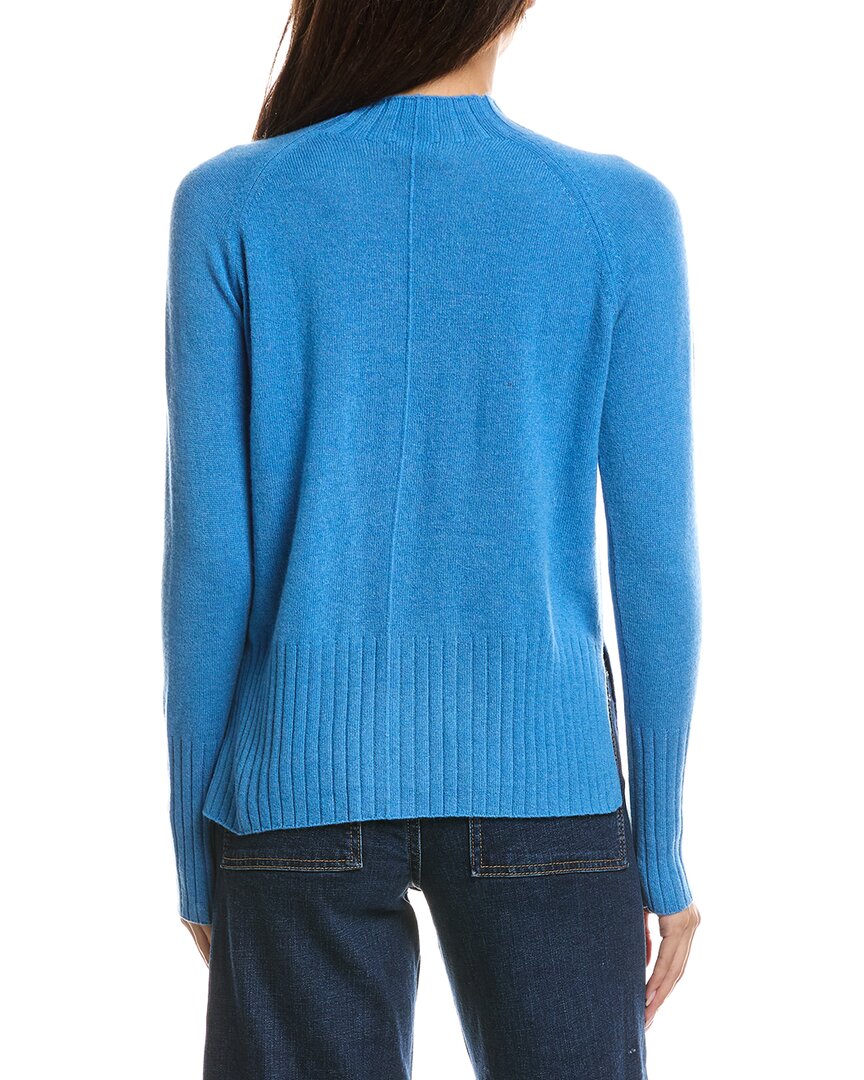 Forte Cashmere Forte Cashmere Hi Low Rib Trim Funnel Neck Cashmere Sweater
