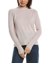 Forte Cashmere Forte Cashmere Hi Low Rib Trim Funnel Neck Cashmere Sweater