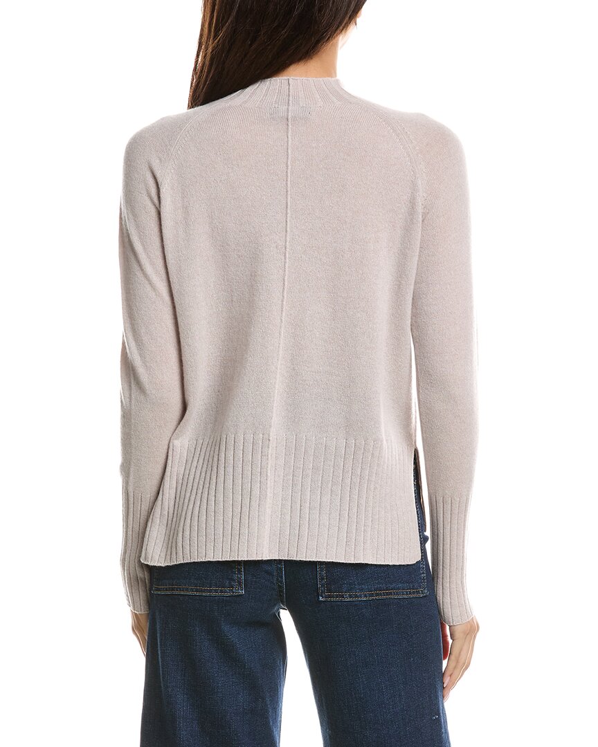 Forte Cashmere Forte Cashmere Hi Low Rib Trim Funnel Neck Cashmere Sweater