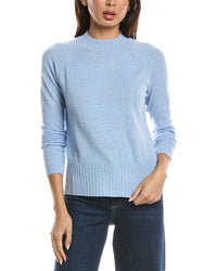 Forte Cashmere Forte Cashmere Hi Low Rib Trim Funnel Neck Cashmere Sweater