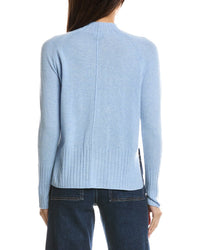 Forte Cashmere Forte Cashmere Hi Low Rib Trim Funnel Neck Cashmere Sweater