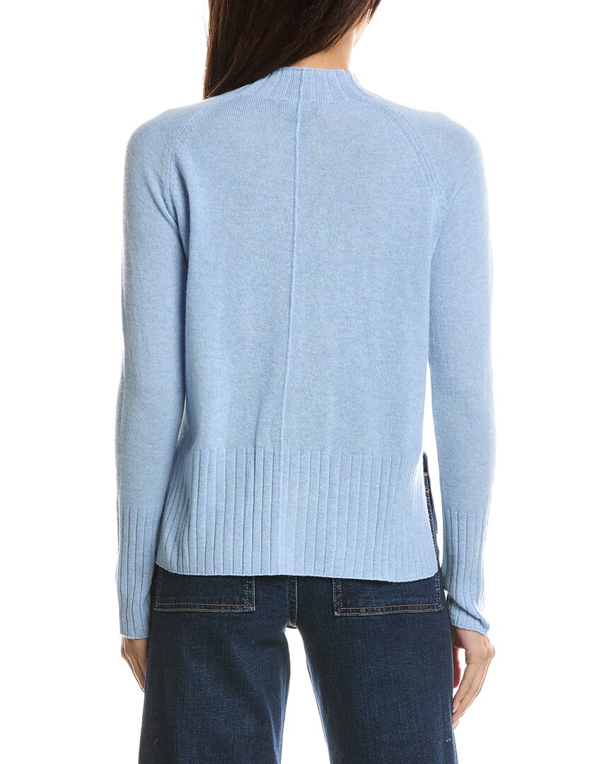 Forte Cashmere Forte Cashmere Hi Low Rib Trim Funnel Neck Cashmere Sweater