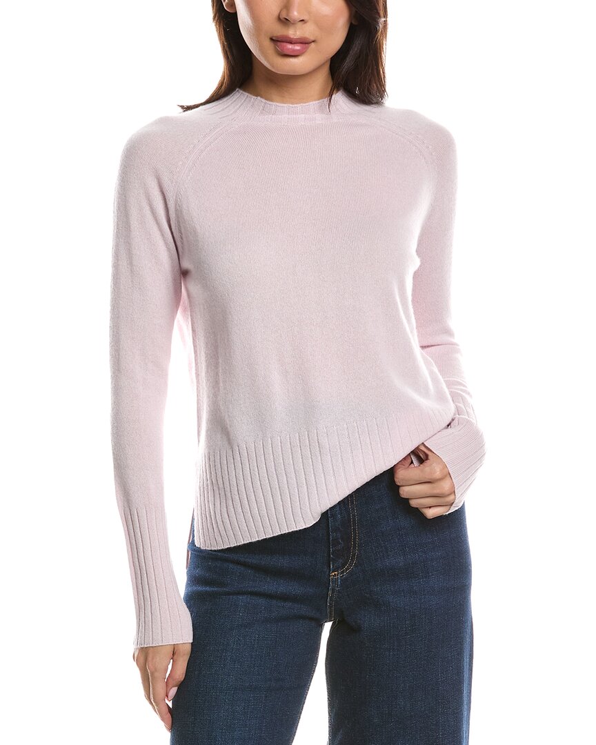 Forte Cashmere Forte Cashmere Hi Low Rib Trim Funnel Neck Cashmere Sweater