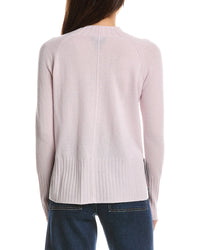 Forte Cashmere Forte Cashmere Hi Low Rib Trim Funnel Neck Cashmere Sweater