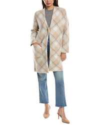 Forte Cashmere Forte Cashmere Bias Plaid Alpaca-Blend Cardigan