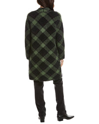 Forte Cashmere Forte Cashmere Bias Plaid Alpaca-Blend Cardigan
