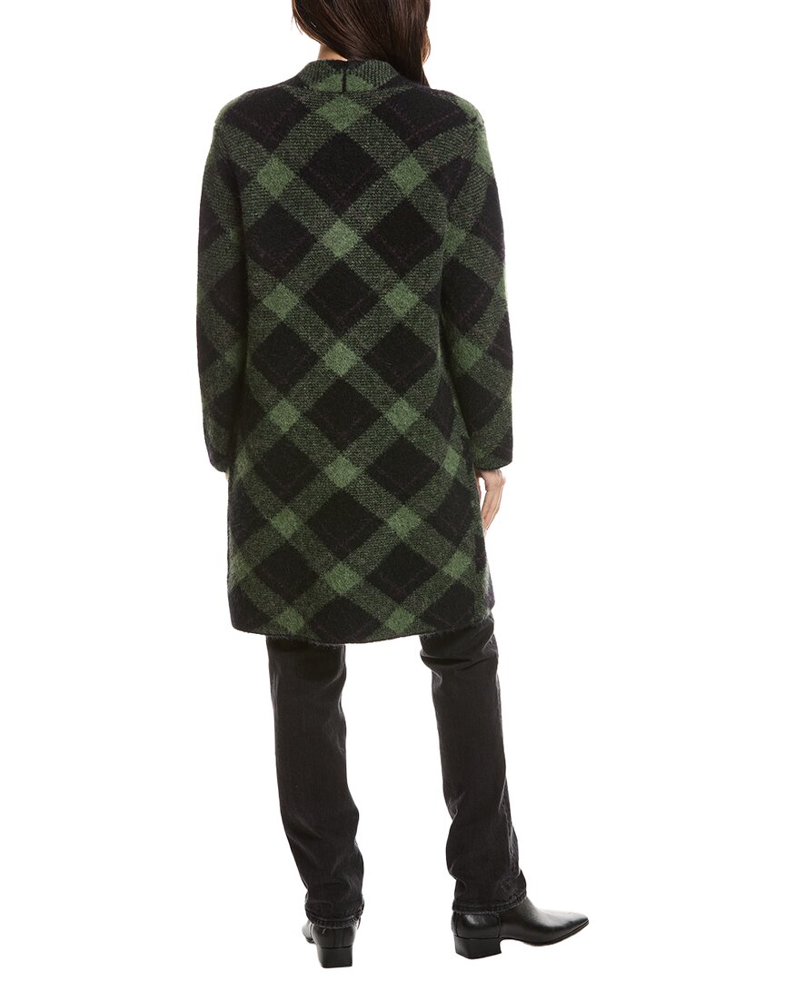 Forte Cashmere Forte Cashmere Bias Plaid Alpaca-Blend Cardigan