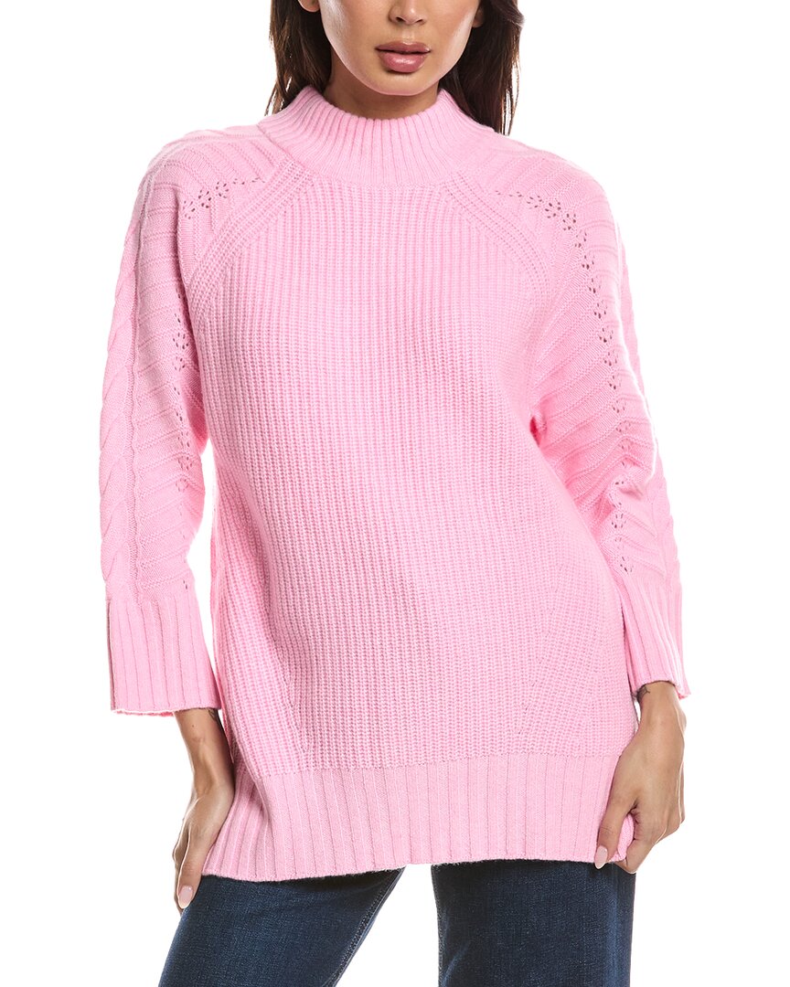 Forte Cashmere Forte Cashmere Luxe Cable Mock Neck Cashmere Sweater