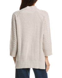Forte Cashmere Forte Cashmere Luxe Cable Mock Neck Cashmere Sweater