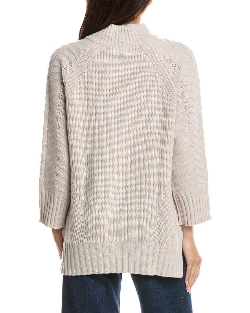 Forte Cashmere Forte Cashmere Luxe Cable Mock Neck Cashmere Sweater