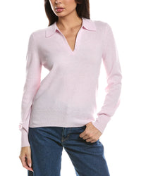 Forte Cashmere Forte Cashmere Split Neck Cashmere Polo Sweater