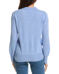 Forte Cashmere Forte Cashmere Split Neck Cashmere Polo Sweater