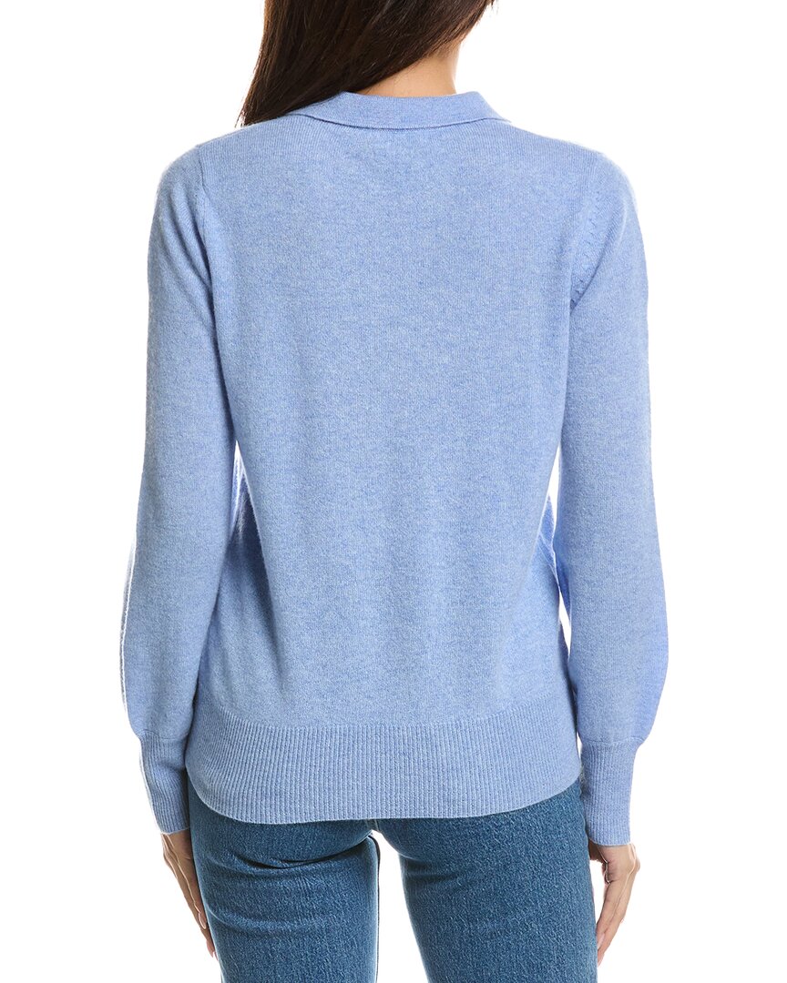Forte Cashmere Forte Cashmere Split Neck Cashmere Polo Sweater