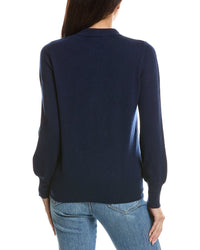 Forte Cashmere Forte Cashmere Split Neck Cashmere Polo Sweater