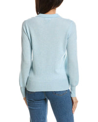 Forte Cashmere Forte Cashmere Split Neck Cashmere Polo Sweater