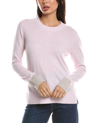 Forte Cashmere Forte Cashmere Contrast Trim Crew Cashmere Sweater