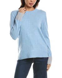 Forte Cashmere Forte Cashmere Contrast Trim Crew Cashmere Sweater