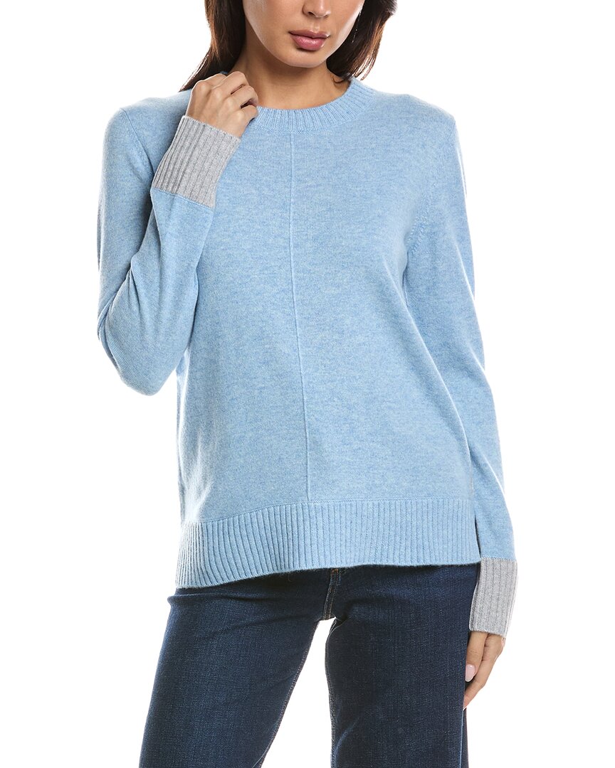 Forte Cashmere Forte Cashmere Contrast Trim Crew Cashmere Sweater