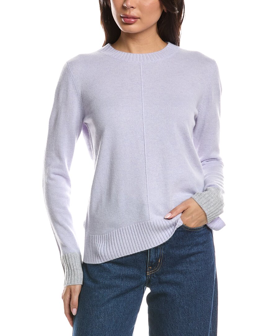 Forte Cashmere Forte Cashmere Contrast Trim Crew Cashmere Sweater