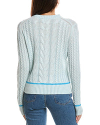 Forte Cashmere Forte Cashmere Tipped Plaited Cable Crewneck Cashmere Sweater