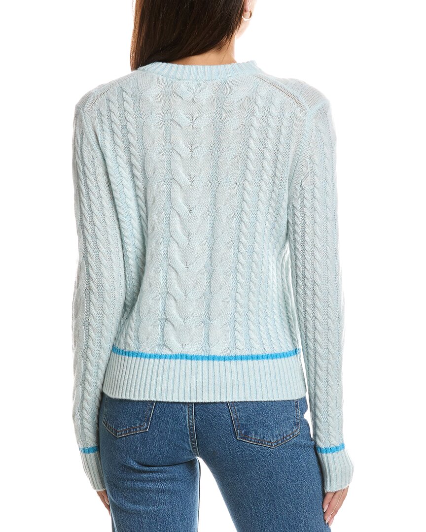 Forte Cashmere Forte Cashmere Tipped Plaited Cable Crewneck Cashmere Sweater