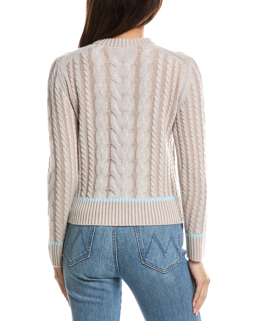 Forte Cashmere Forte Cashmere Tipped Plaited Cable Crewneck Cashmere Sweater