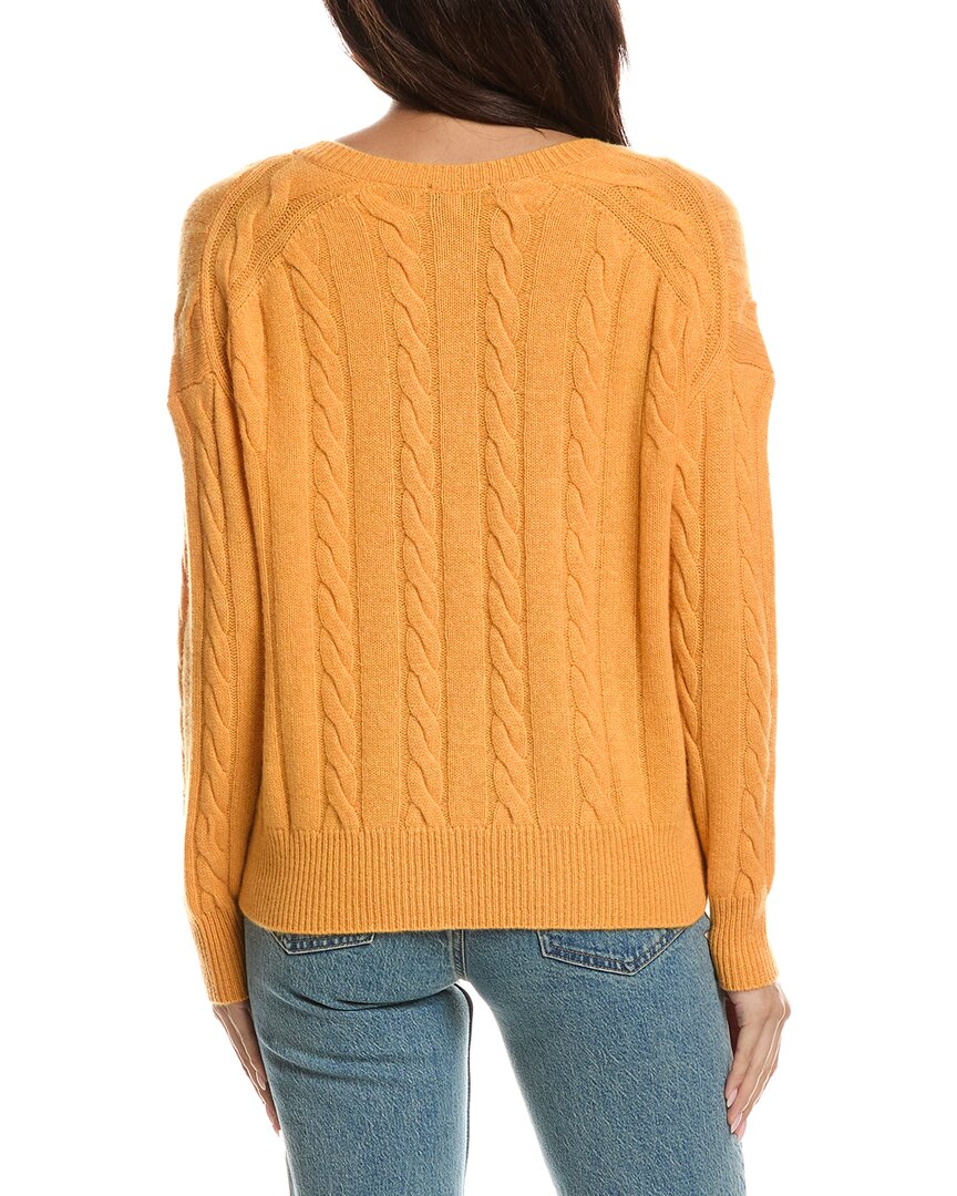 Forte Cashmere Forte Cashmere Fashioned Cable V-Neck Cashmere Sweater
