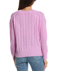 Forte Cashmere Forte Cashmere Fashioned Cable V-Neck Cashmere Sweater