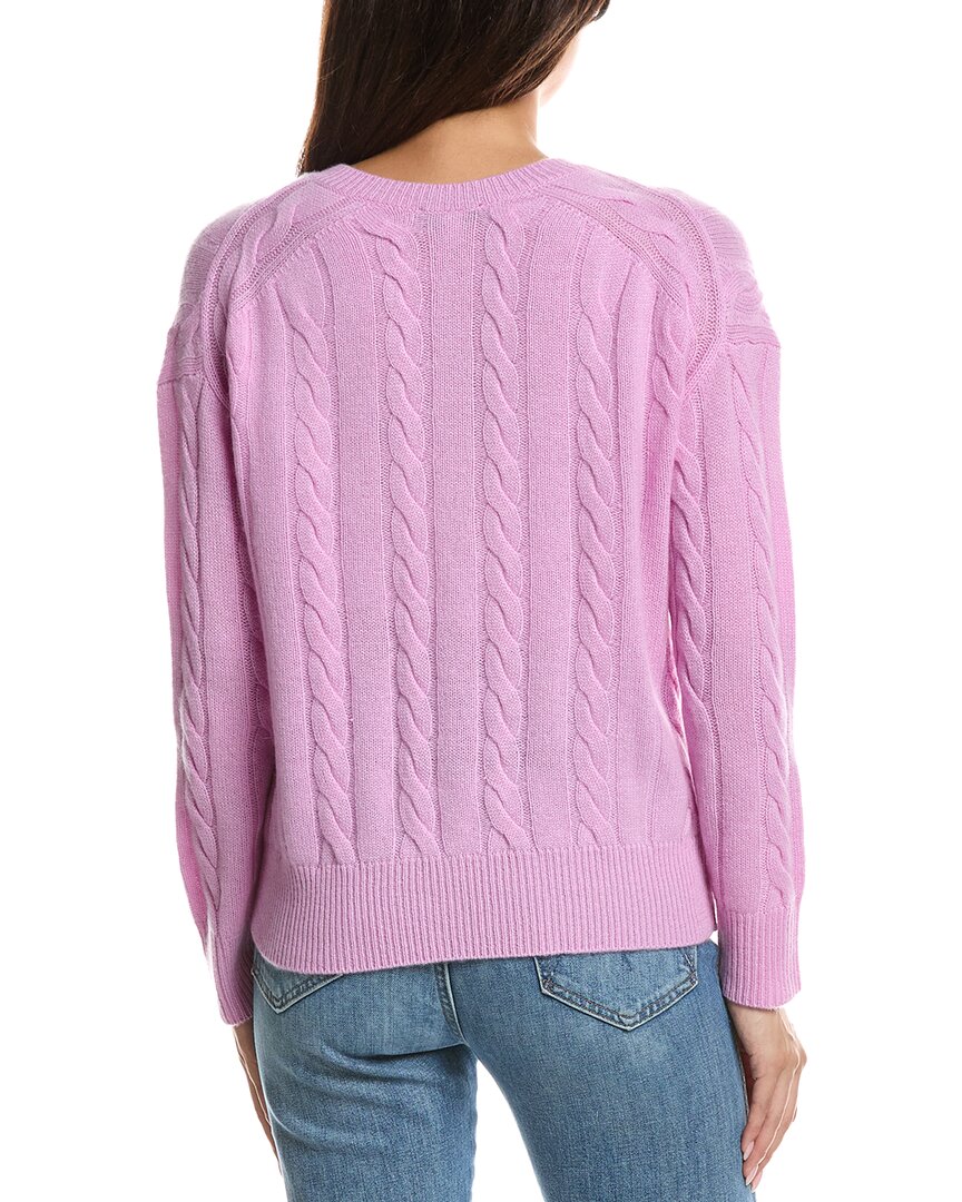 Forte Cashmere Forte Cashmere Fashioned Cable V-Neck Cashmere Sweater