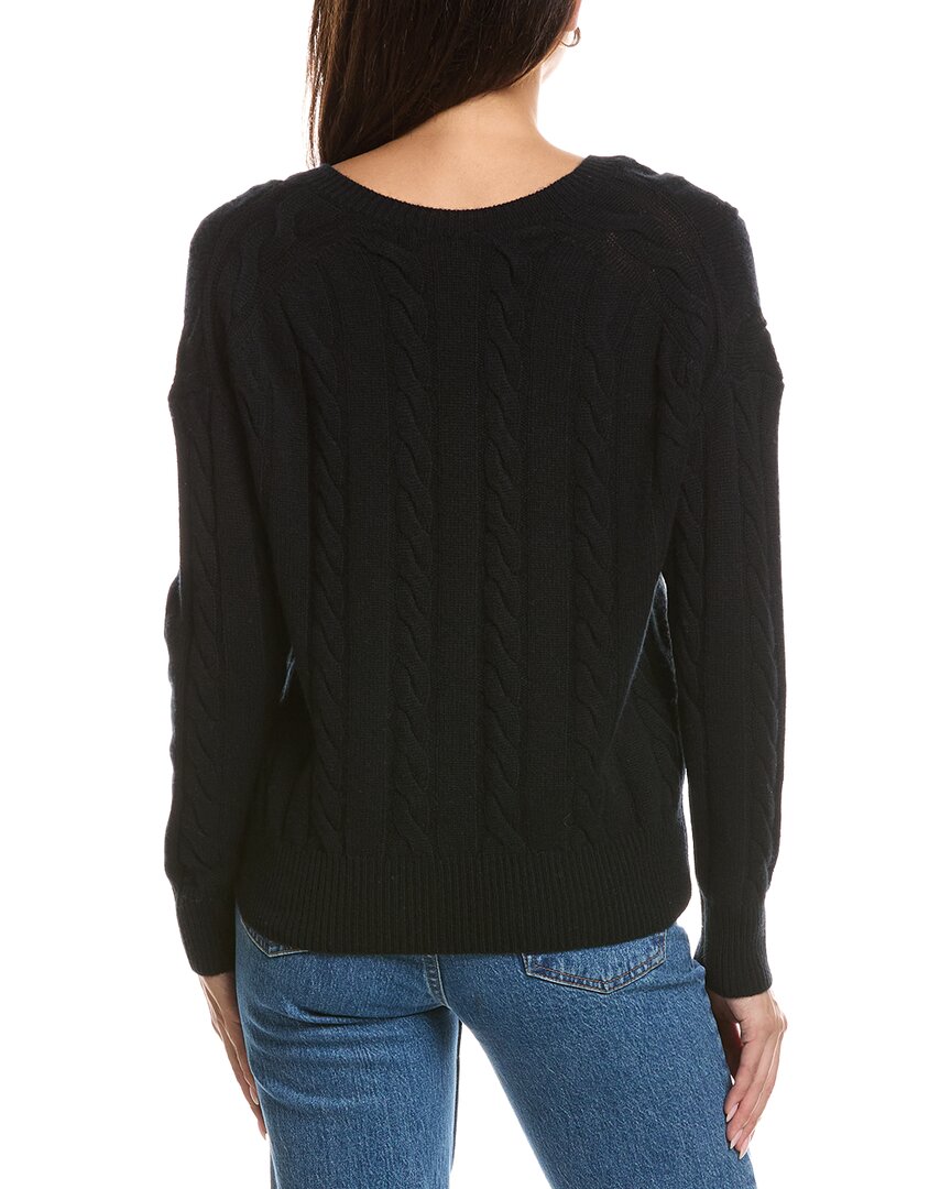 Forte Cashmere Forte Cashmere Fashioned Cable V-Neck Cashmere Sweater