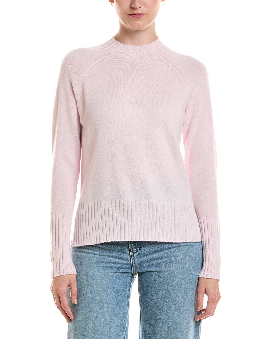Forte Cashmere Forte Cashmere Rib Trim Hi Low Funnel Neck Cashmere Sweater