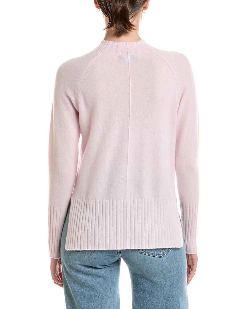 Forte Cashmere Forte Cashmere Rib Trim Hi Low Funnel Neck Cashmere Sweater