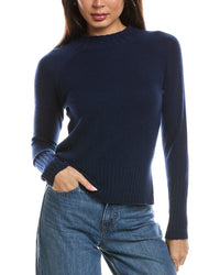 Forte Cashmere Forte Cashmere Rib Trim High-Low Funnel Neck Cashmere Sweater