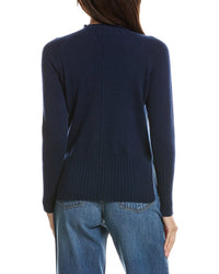 Forte Cashmere Forte Cashmere Rib Trim High-Low Funnel Neck Cashmere Sweater